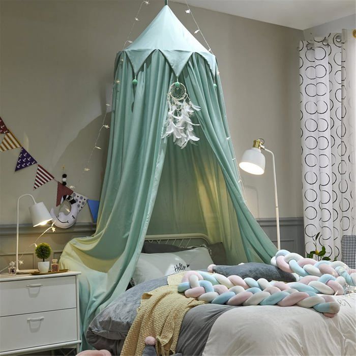 Ciel de lit cabane en mousseline lot de 2 – baldaquin décoratif pour chambre d’enfant main image 1