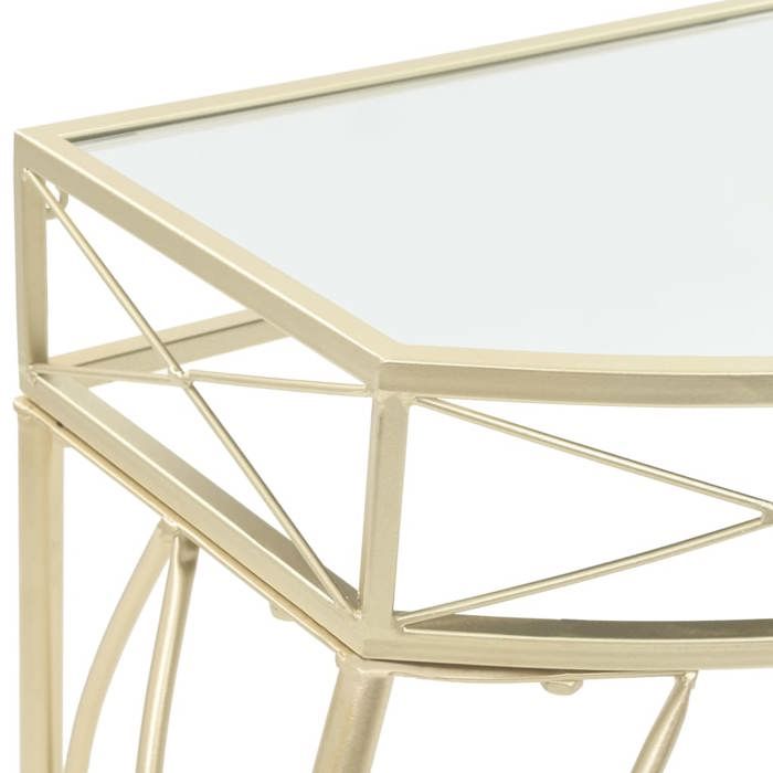 Bon marché * Table dappoint - JILLS Console - Style français Métal 82 x 39 x 76 cm Doré FR7607