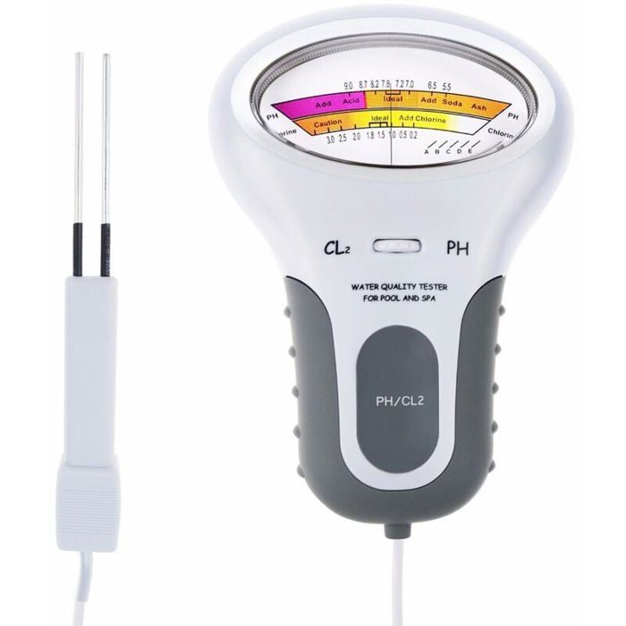 Testeur de Chlore et pH 2 en 1 PC-102 appareil de test de qualité de leau pour piscine mesure précise et facile à utiliser