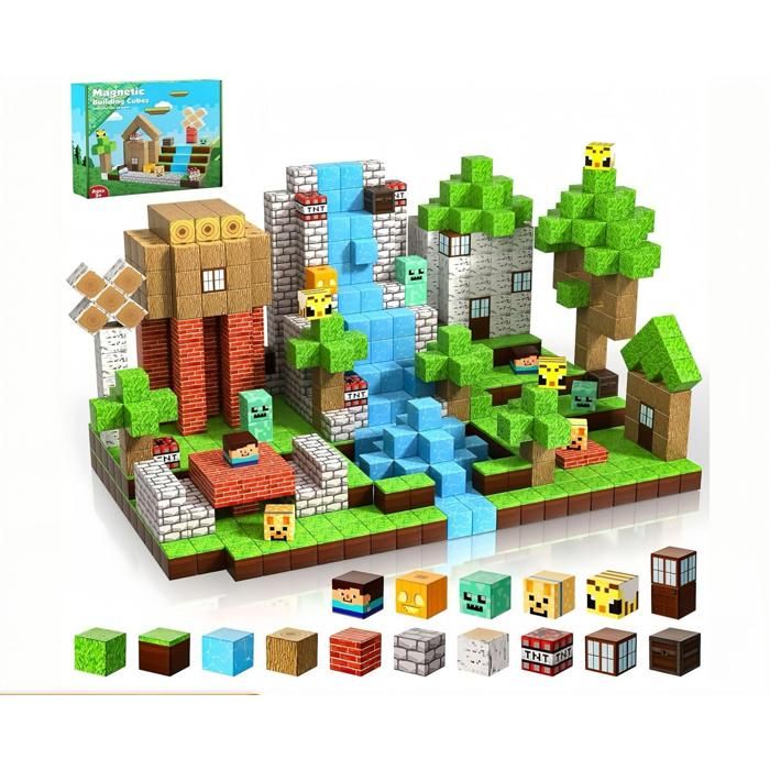 Blocs De Construction Magnétiques 150 Pièces - Jouets Minecraft Pour Enfants 3-8 Ans - Créativité & Apprentissage