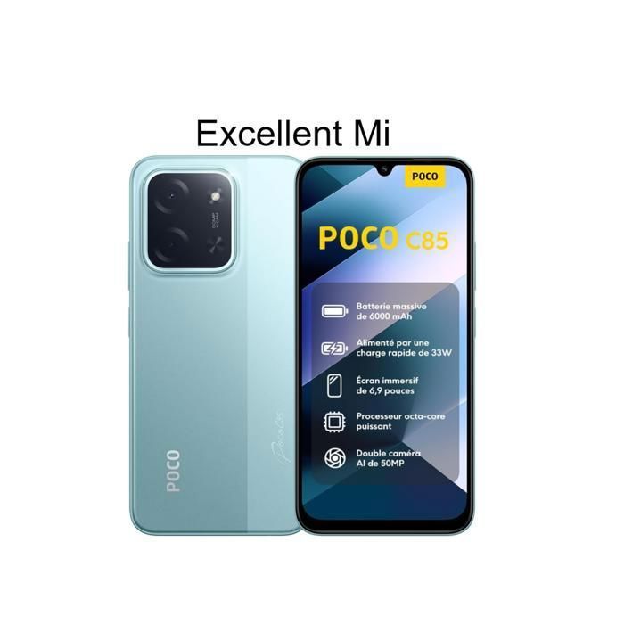 スマートフォン本体 POCO C85 8GB RAM 256GB ROM Smartphone - XIAOMI - POCO C85 - 256Go - 8Go RAM - 6000mAh