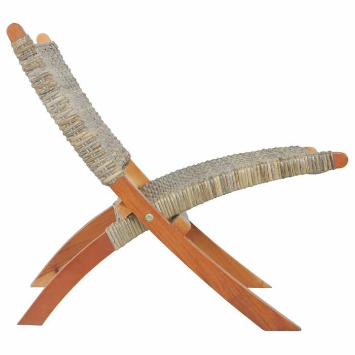 Bestseller Chaise/Fauteuil de relaxation - BURKE - 110 kg par siège - rotin kubu naturel et bois dacajou massif FF631