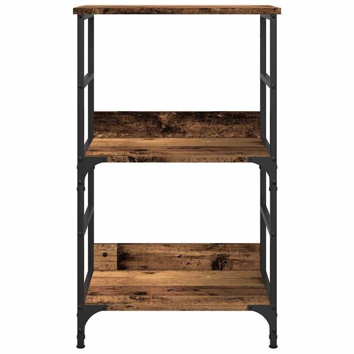Bibliothèque en bois dingénierie - WIENS - 50x33x82 cm - Vieux bois - Grand espace de rangement - Facile à nettoyer