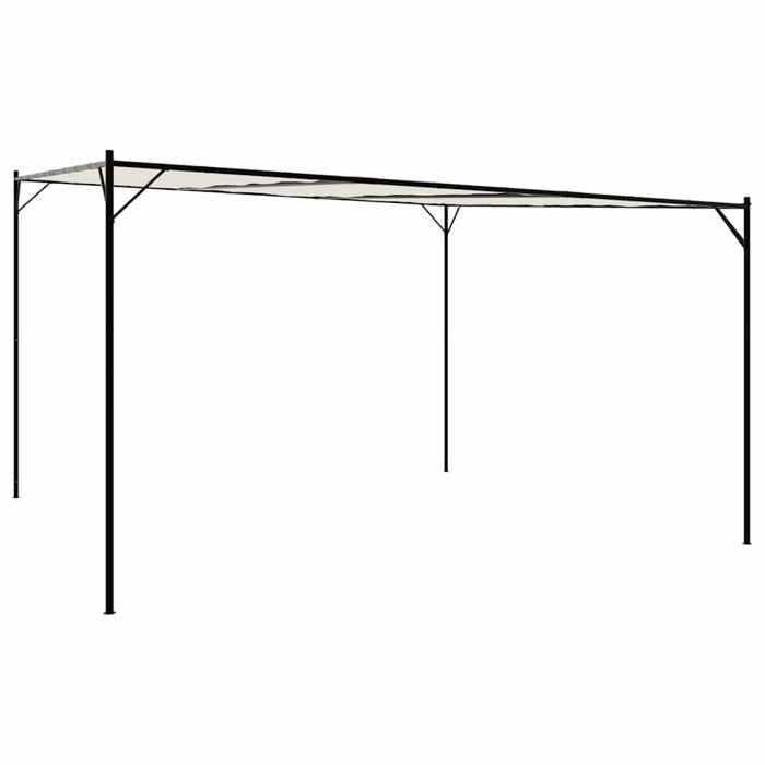 Blanc Pergola/Pavillon pour Fête - BKM - Belvédère blanc 4x4 m 180 g/m² tissu et acier_0376959