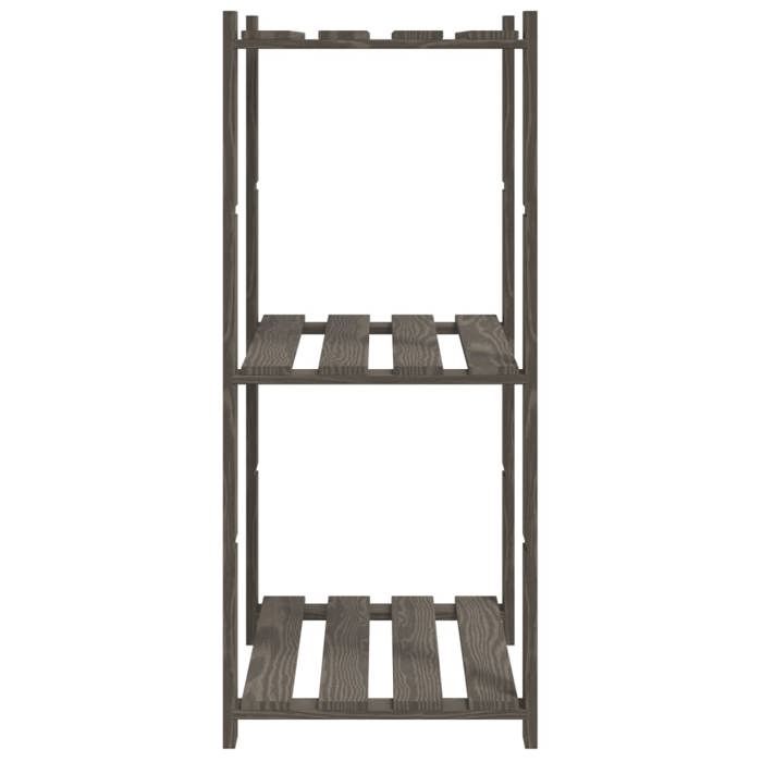 MEUBLE DE SEJOUR Gris - MODE Support de rangement à 3 niveaux - gris 60x38x90 cm bois de pin Nettoyer facile_09_2779