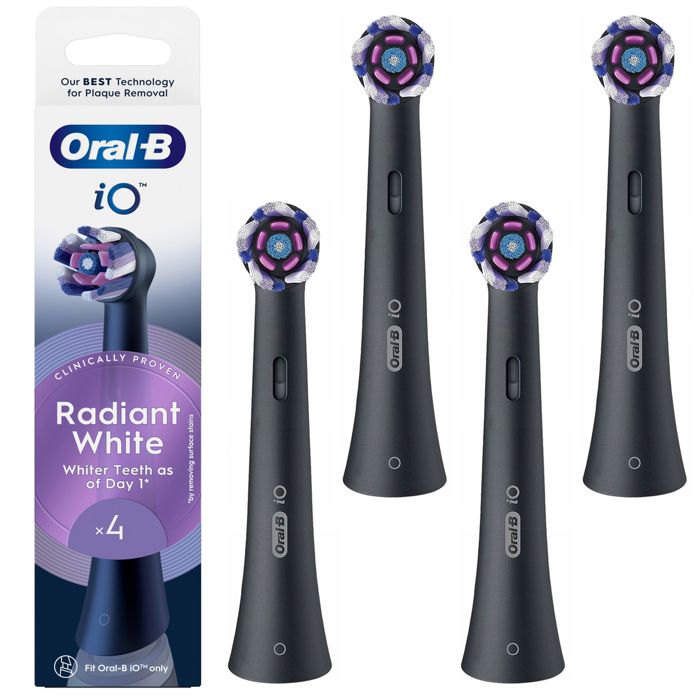 Brossettes Oral-B iO Radiant White noires - 4 pièces - Originales