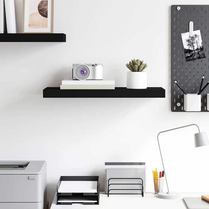Meuble Étagère corniches - Étagère murale flottante Noir 60x23 5x3 8 cm MDF - design élégant - pour maison(38370）