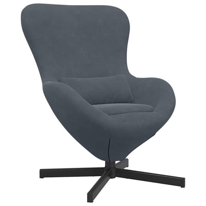 NEW Meuble de salon - vidaxl - Fauteuil œuf Gris foncé 63x73x90 cm Velours - Fauteuil simple{110 kg par siège} 989709