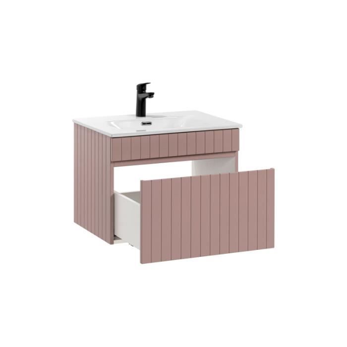 meubles sous-vasque - meuble vasque à encastrer - 60 cm - emblematic rose