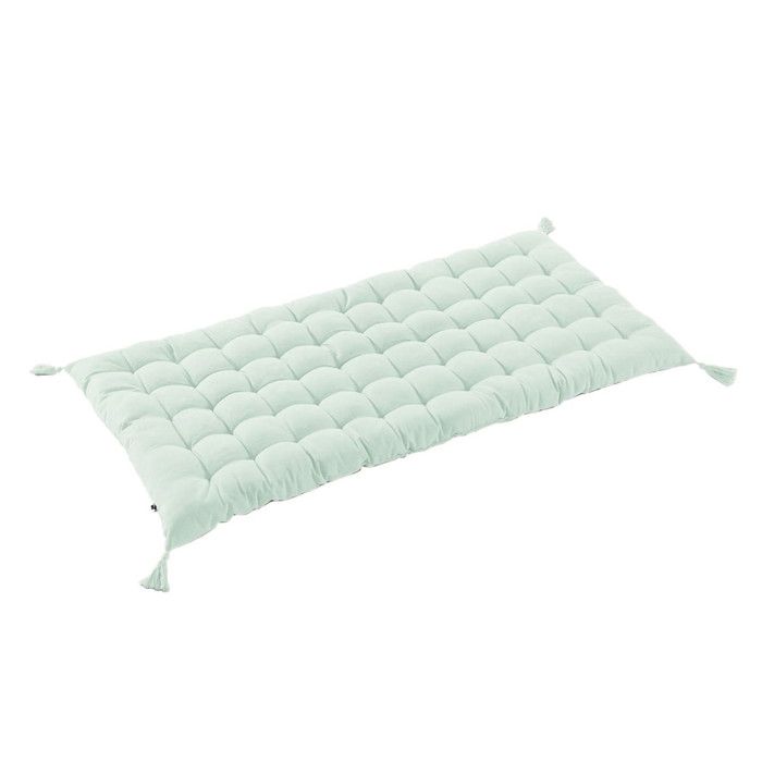SOPHIE - Matelas de Sol avec pompons 60x120cm Coton Coloris Menthe