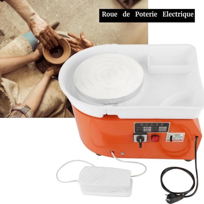 Tour De Potier 350W Pour Adultes & Débutants - Avec Pédale, Bassin Amovible & Kit Outils - Vitesse 0-300 Tr/min, Rotation Bidirectionnelle - 5