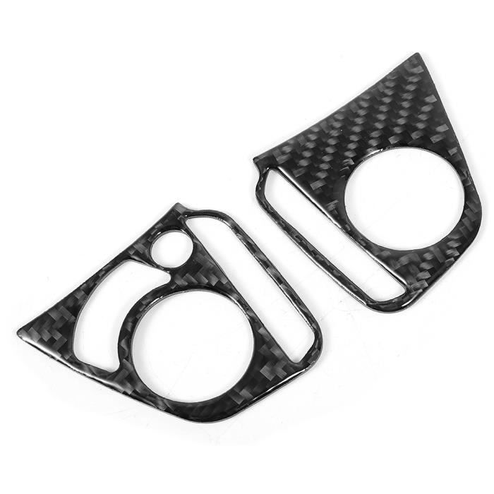 Set De 2 Garnitures Bouton De Volant Fibre Carbone Noir Pour Honda CR-V 2012-2016, Stickers Intérieur
