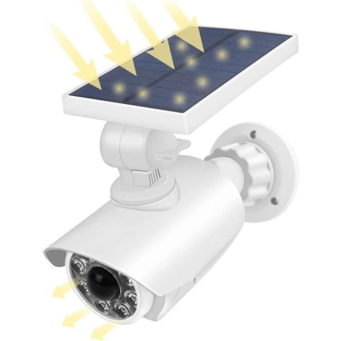 Caméra De Surveillance Factice Avec Lampe Solaire - Détecteur De Mouvement, étanche IP66, Effet Dissuasif Pour Maison/magasin
