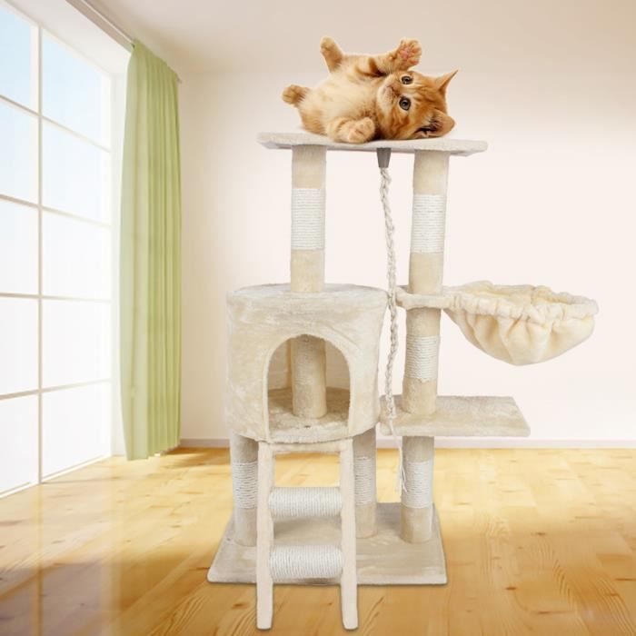 perchoir pour chat arbre a chat 30 x 55 x 96cm petit arbre a chat tour a chat grande capacite cdiscount animalerie