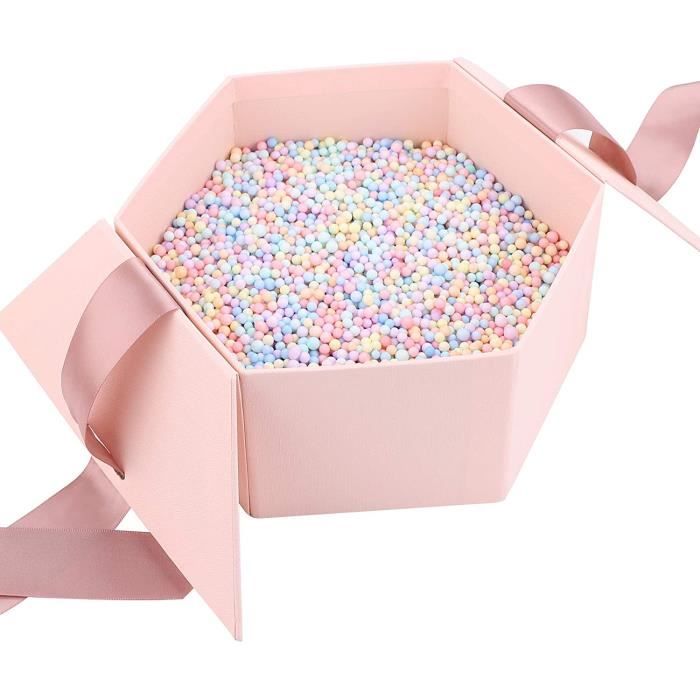 top petite boîte cadeau rose avec carte hexagone et poignée,petite boîte  cadeau rose avec carte hexagone et poignée prix usine