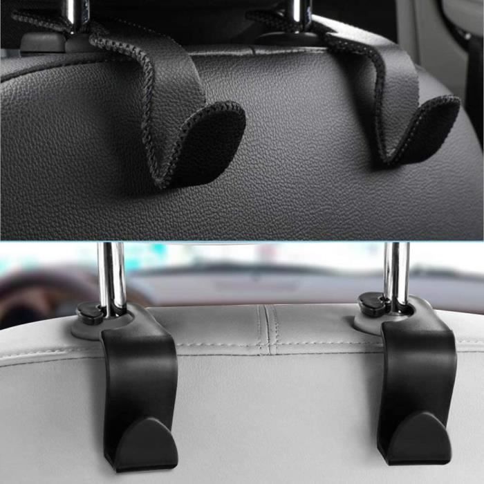 Nayyana Lot De 2 Crochets Appuie-Tête Voiture En Cuir - Porte-Sac Rotatif 360°, Organisation Intérieur Automobile