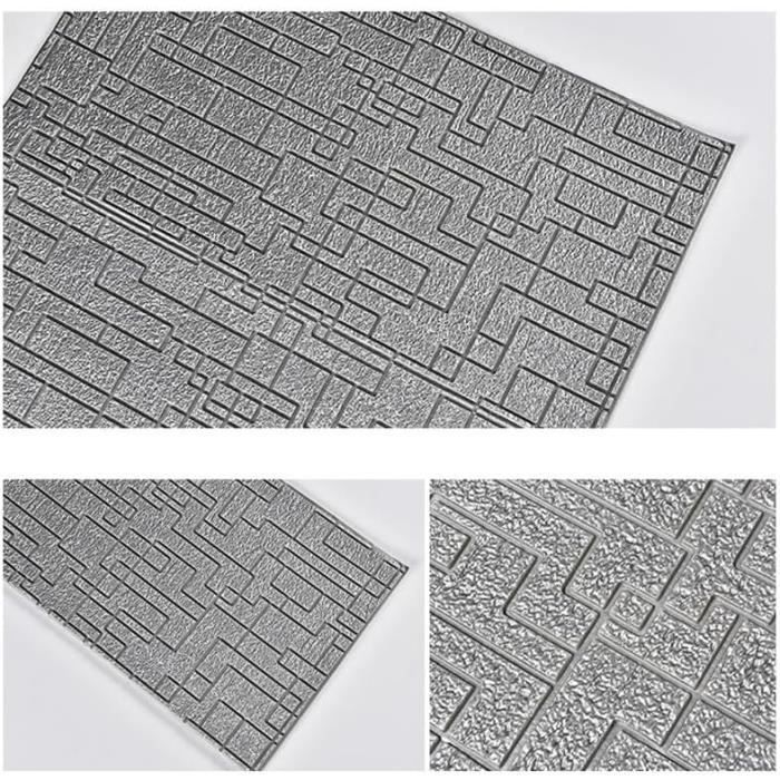 10 Panneaux Muraux Adhésifs Effet Brique 3D - 35x38,5 Cm, Imperméables - Pour Cuisine, Salle De Bain, Salon - Installation Facile