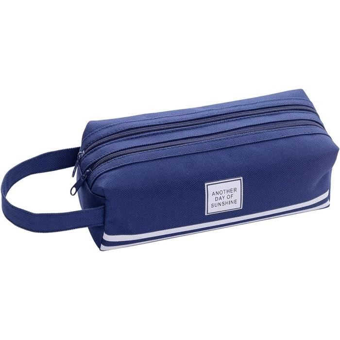 Trousse Scolaire,Crayon Fille Garcon Enfant Grande Capacite Double Compartiment Sac Organiseur 