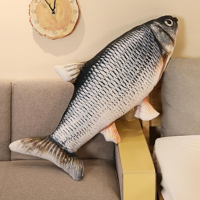 Oreiller Brochet EnergoFish 80cm - Réaliste, Doux, Déco Pêche Ou Cadeau Original