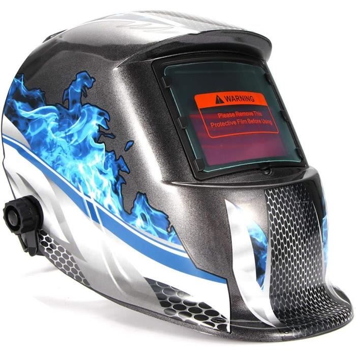 Masque De Soudage En Cuir Avec Visière Auto-obscurcissante - Protection Complète Visage Et Cou - Réglable Et Respirant - Pour Soudure à L'arc