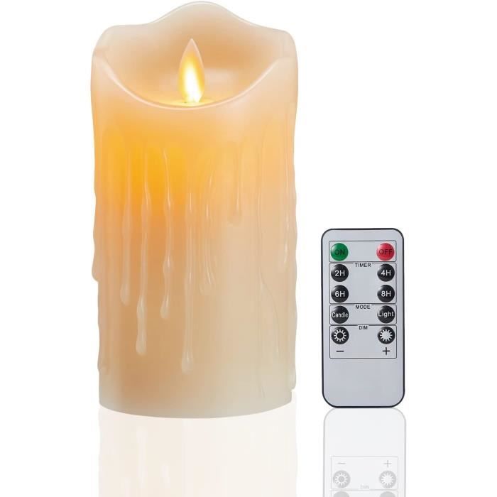 Bougies LED FiiMoo - Lot De 2, Flamme Vacillante, Télécommande Et Minuterie, Décoration Safe