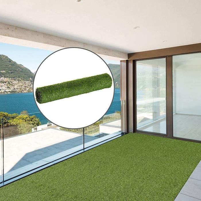 Gazon Synthétique Hortensus - 30mm De Hauteur - 1x3m - Pour Balcon, Terrasse - Drainage Intégré - Résistant Aux UV