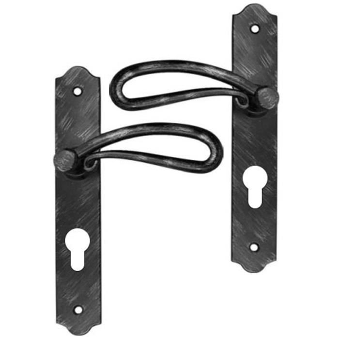Handmade porte d'entrée poussoir poignée de 12" fer forgé Grange devant l'entrée de porte