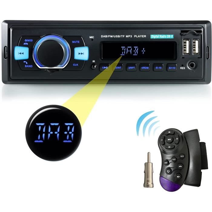 Radio Mains Libres Bluetooth Dab intégrée, autoradio Bluetooth 1 din avec  télécommande au Volant, MP3-SD-USB-AUX in-Radio FM-R[579] - Cdiscount Auto