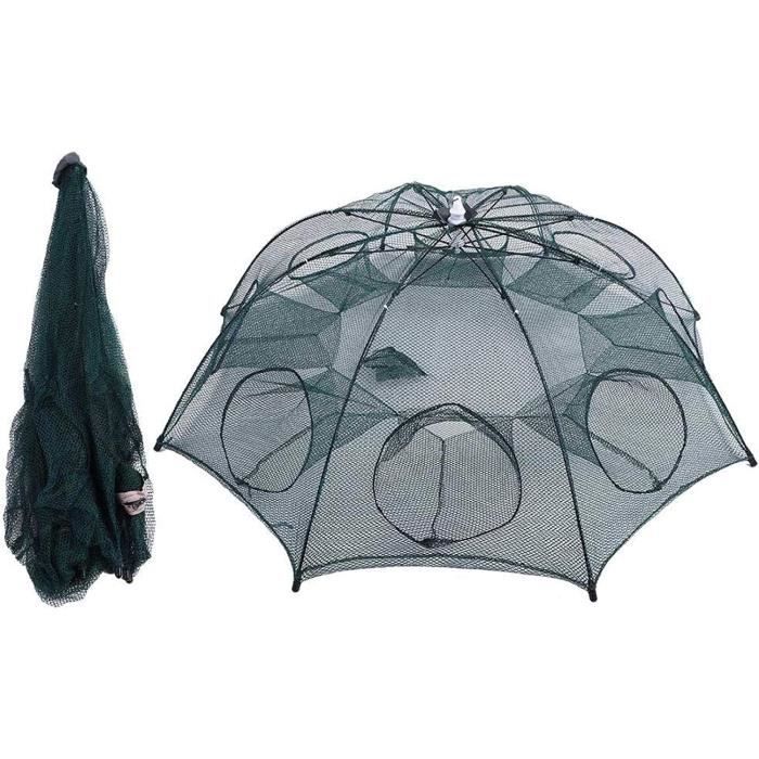 Cage à Crabes Nylon Portable Filet Pêche Pliable 6 Trous - Piège à Poissons Crabes Crevettes - Nylon Résistant - 58x22cm Nasse A Ecrevisses Cage à Crabes Nylon Portable Filet Pêche Pliable 6 Trous - Piège à Poissons Crabes Crevettes - Nylon Résistant - 58x22cm Nasse A Ecrevisses