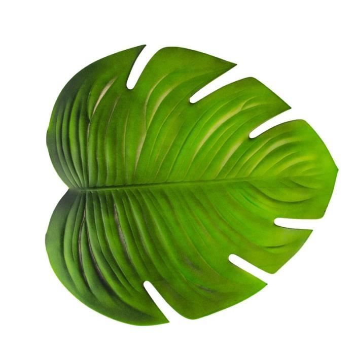 DÉCO FEUILLE MONSTERA MOUSSE 47X42CM BLANC