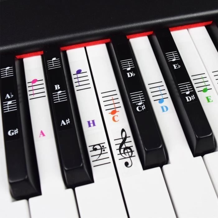 Autocollant de clavier de piano transparent 88 touches autocollant de piano  clavier électronique Noir - Cdiscount Instruments de musique