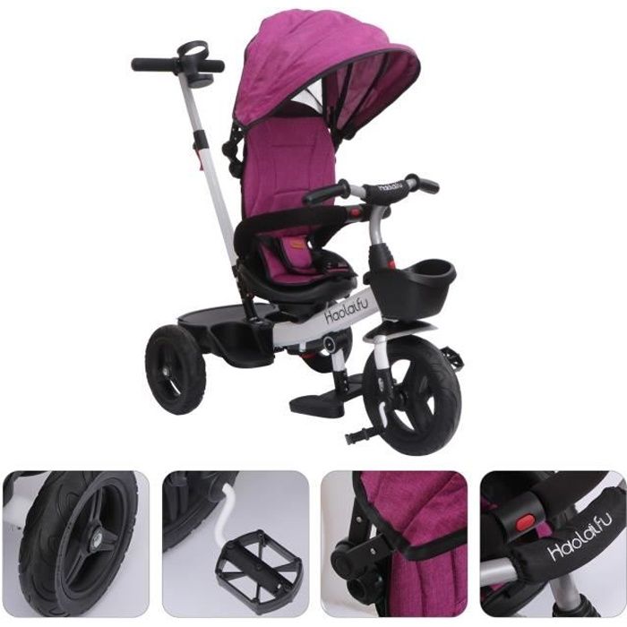 Tricycle Bébé Evolutif Vélo Enfant +Siège Réversible +Roues en