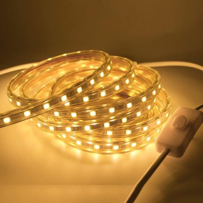 Ruban Led Avec Interrupteur 230V, Bandeau Led Ip65 Etanche Découpable