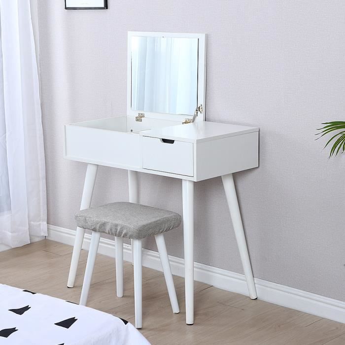 Moderne Coiffeuse Table De Maquillage En Mdf Pour Chambre Blanc