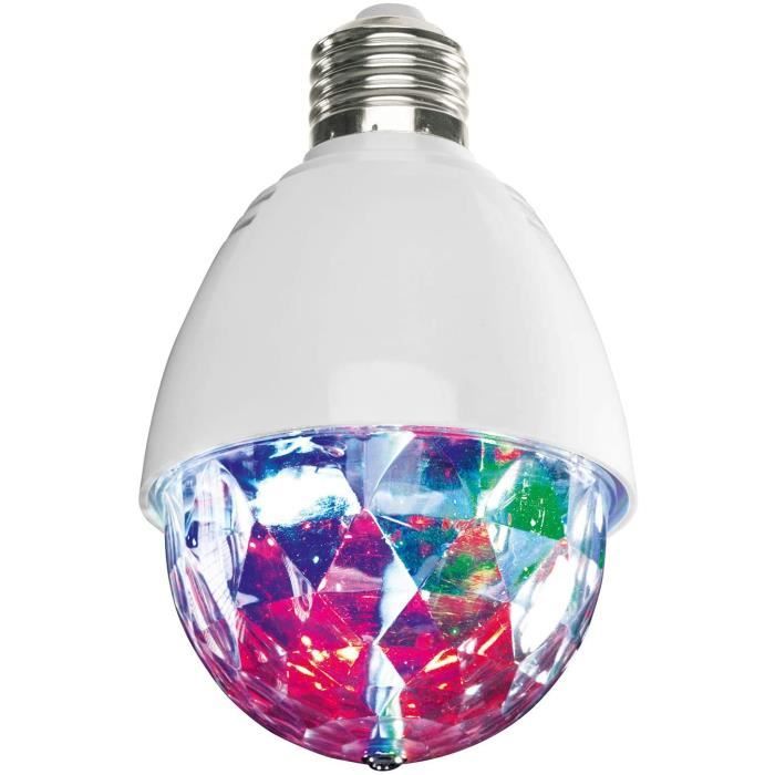 Lampe LED Disco - Ampoule Rotative - Lumière Multicolore Façon Boule à  Facettes-Culot E27-3 W - 8x13cm，pour les boums, anniversaires - Cdiscount  TV Son Photo