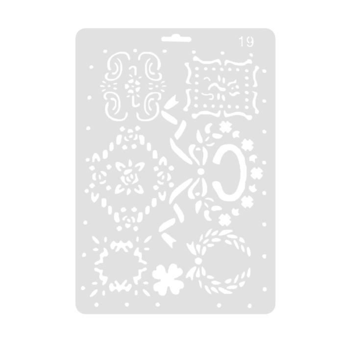 Pochoirs Peinture Enfants - Lot De 8 - 4 Modèles Animaux/plantes + 4 Formes Géométriques - Avec Règle De 15 Cm - En Plastique Sans BPA