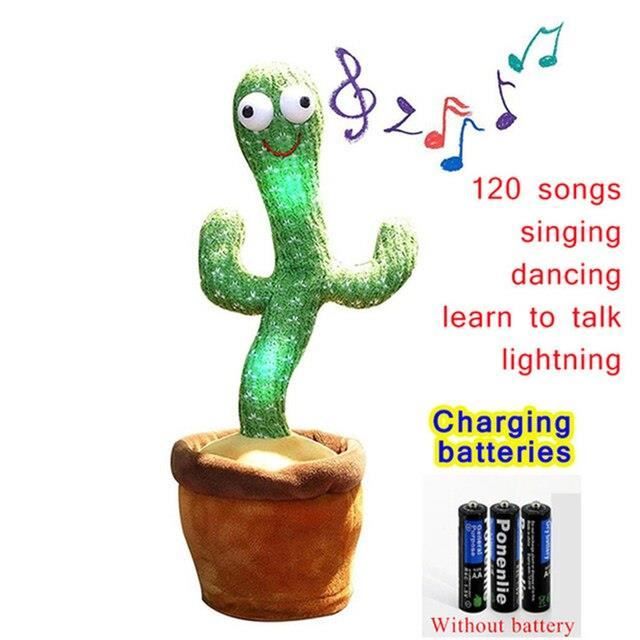 Jouet éducatif pour enfants - Kawaii - Cactus parlant - Danse - 120 chansons en anglais - 28cm