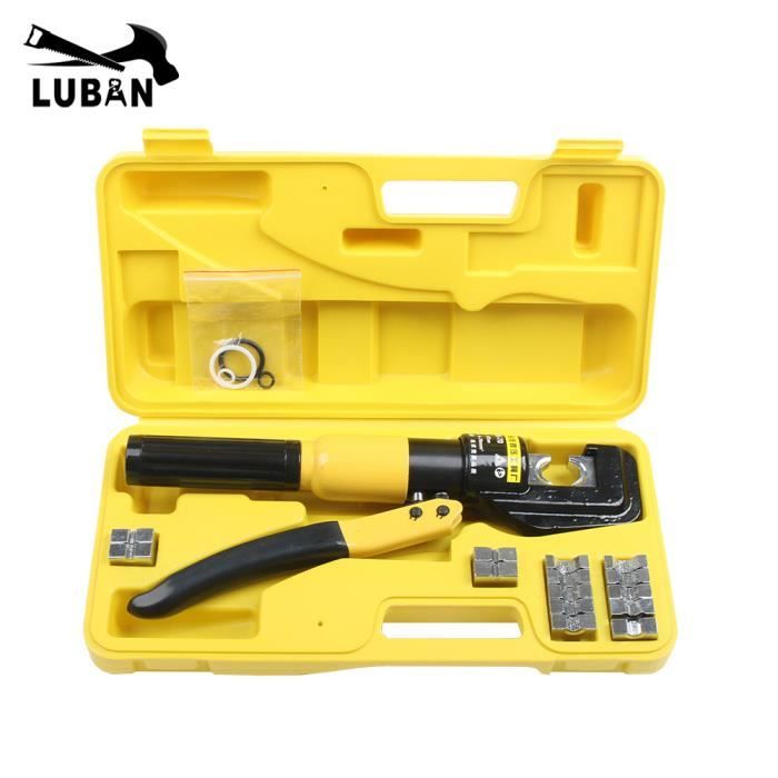 Pince à Sertir Hydraulique YQK-70 (8T) Avec 9 Matrices – Pour Cosses Cuivre, Outillage Pro