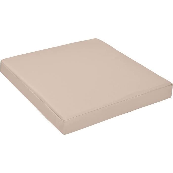 Coussin De Siège Extérieur 60x60cm - Pour Chaise En Rotin, Hamac, Balançoire - Remplissage Coton - Gris