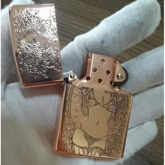Briquet Dupont Rétro En Cuivre Pur - Briquet à Pétrole élégant Pour Collection Ou Cadeau - 10