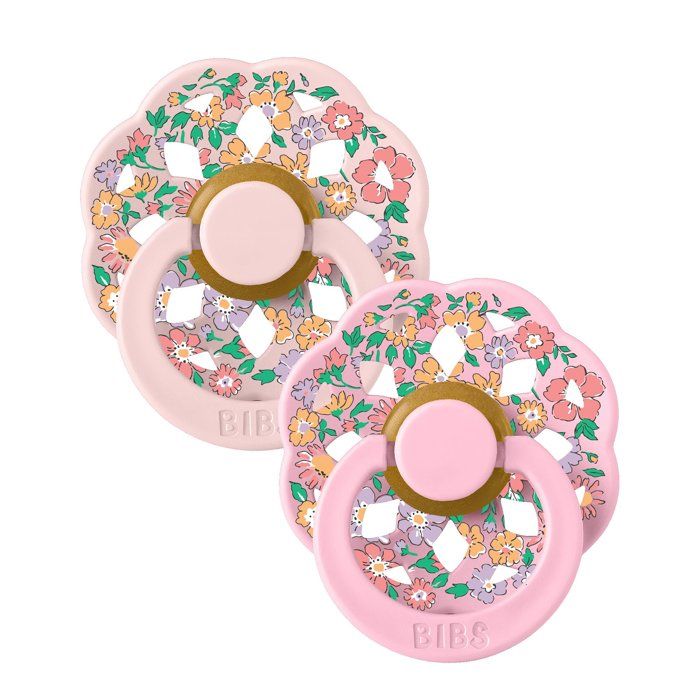 Sucette bébé - BIBS x Liberty - Boheme - Ronde - T2 - Caoutchouc naturel - Blossom Mix - Pack de 2