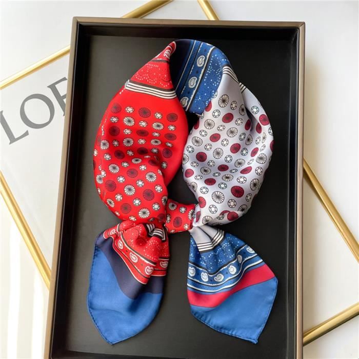 Foulard Carré Soie De Mûrier 100% Naturelle 68x68cm - Écharpe Léger Doux Pour Femme Yofuly