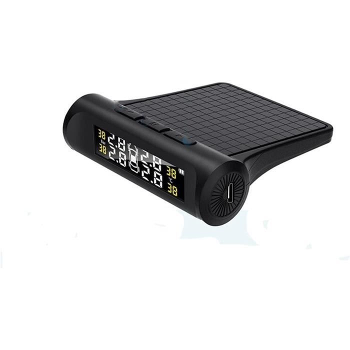 Système TPMS Moto Qiaohome - Moniteur Pression Pneus Solaire - 3 Capteurs Externes - Alarme Fuite, Température - Écran LCD