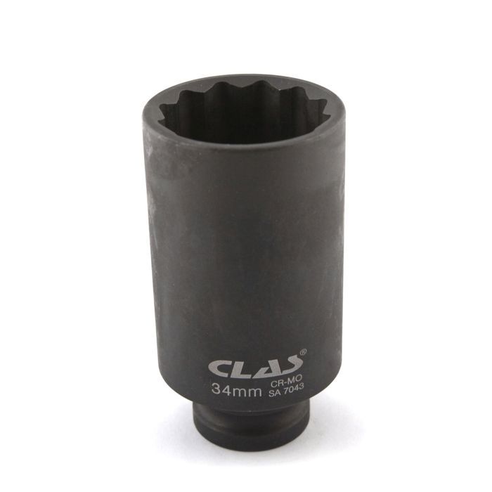 Douille à Choc 34 Mm 12 Pans - Carré 1/2" Pour Clé à Chocs - Déboulonnage écrous De Cardan - 13