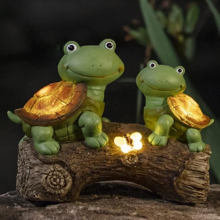 Statue d'animaux de jardin,Lumière Solaire mignonnes de petite tortue pour la décoration extérieure de pelouse,Cadeau d'ornement