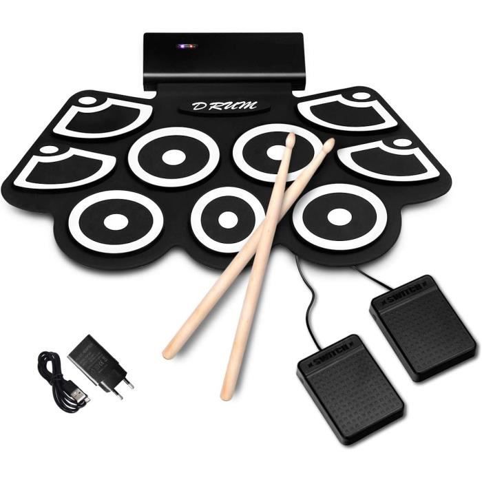 Batterie électronique Donner DED-20 - 7 Pads Roll-up - Haut-parleur Intégré - 40 Leçons Incluses