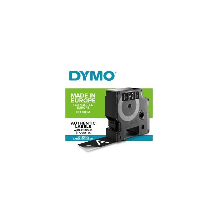 DYMO - LabelManager - Ruban D1 24mm x 7m - Blanc/Noir - Compatible LabelManager/LabelWriter Duo