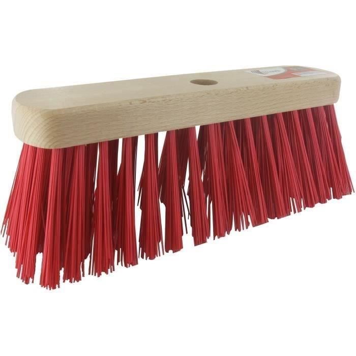 Brosse pour balais de rue en fibre artificielle rouge et vert