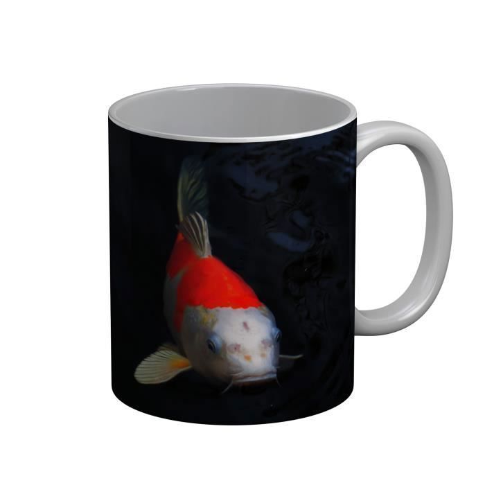 Mug Ceramique Gros Plan Carpe Koi Blanche Et Rouge Cdiscount Puericulture Eveil Bebe