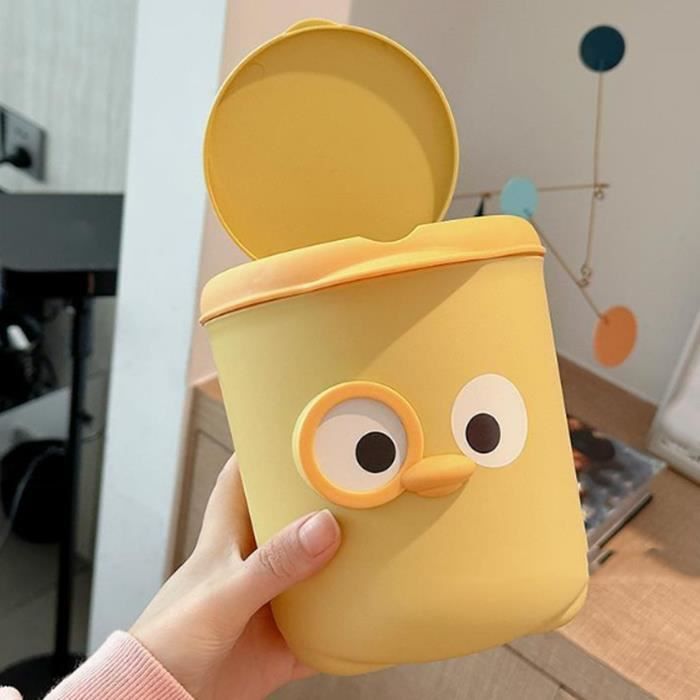 Mini Poubelle De Bureau En Forme De Fraise Kawaii - Avec Couvercle - Déco Mignonne Pour Bureau, Cuisine, Voiture